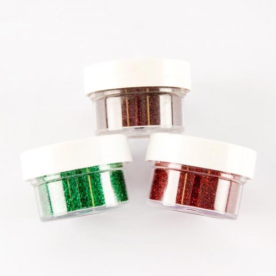 Embossing Powders Cabernet, Ruby and Emerald Twinkles