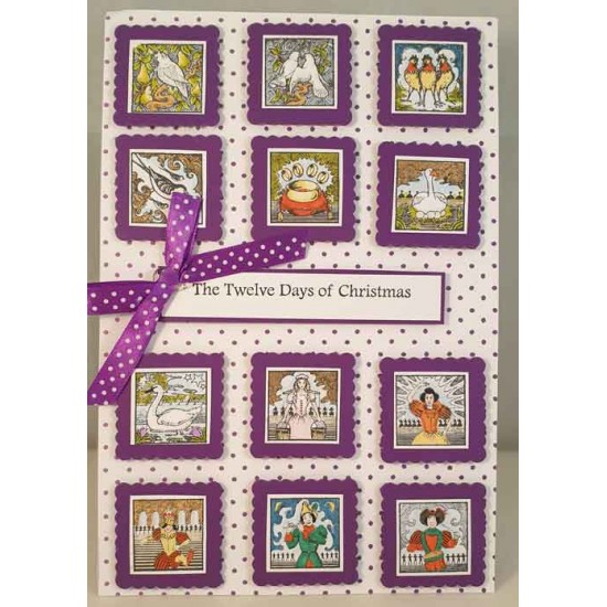 12 Days of Christmas Mini Rubber Stamp Set