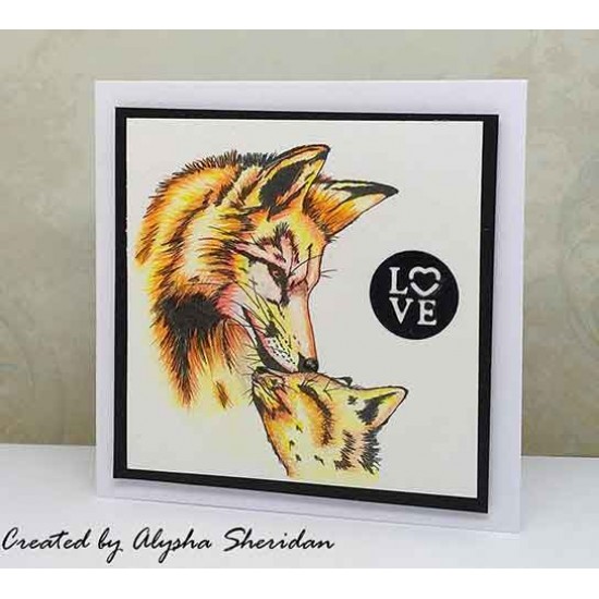 Foxy Mama Unmounted Rubber Stamp