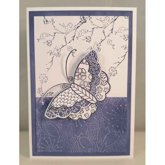 Cloth Butterfly Cling Rubber Stamp