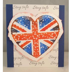 Stay Safe script Cling Rubber Stamp