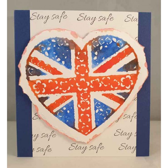 Stay Safe script Cling Rubber Stamp
