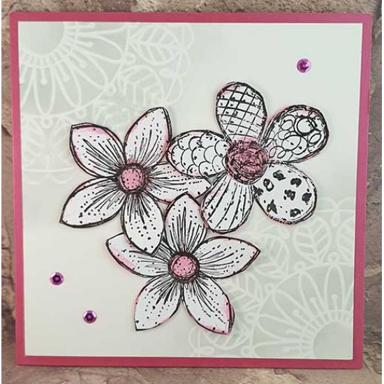 Doodle Blooms Super Sized Cling Rubber Stamps