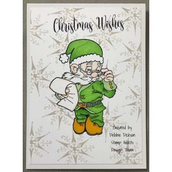 Checking It Twice Elf Gnome Cling Rubber Stamp