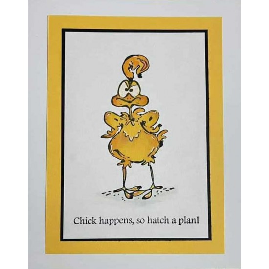 Chicken Family Cling Mounted Rubber Stamp