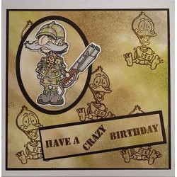 Crazy Birthday Safari Man rubber stamp set
