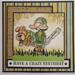 Crazy Birthday Safari Man rubber stamp set