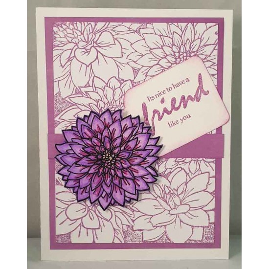 Large Dahlia Head rubber stamp