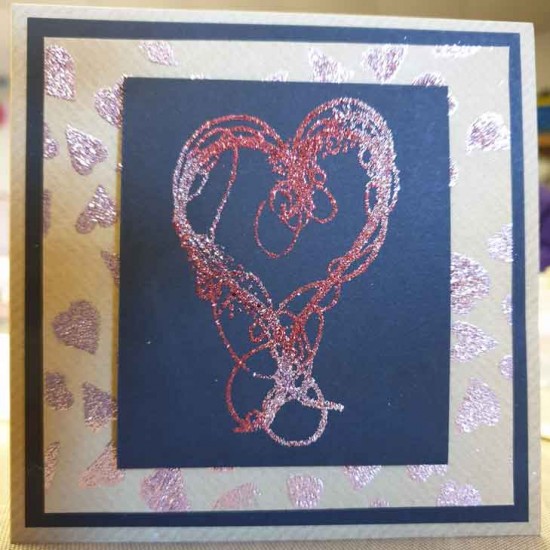 Doodle Swirl Heart rubber stamp