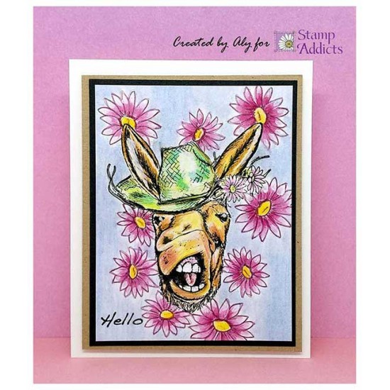 Elvis the Donkey Unmounted Rubber Stamp