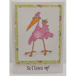 Bottoms up Cling Rubber Stamp