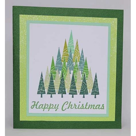 Retro Happy Christmas Cling Rubber Stamp