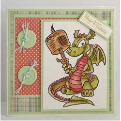 Marshmallow Dragon Rubber Stamp
