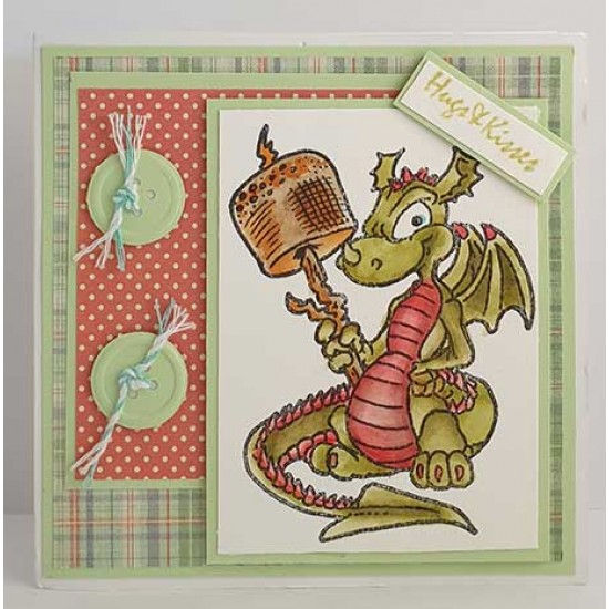 Marshmallow Dragon Cling Rubber Stamp