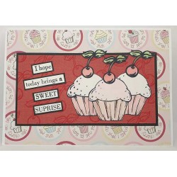 Mini Cupcake & Toppings Cling Rubber Stamp Set