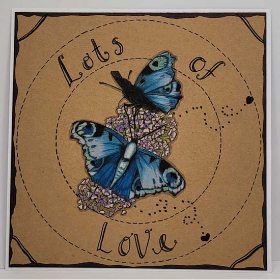 Peacock Butterflies Cling Rubber Stamp
