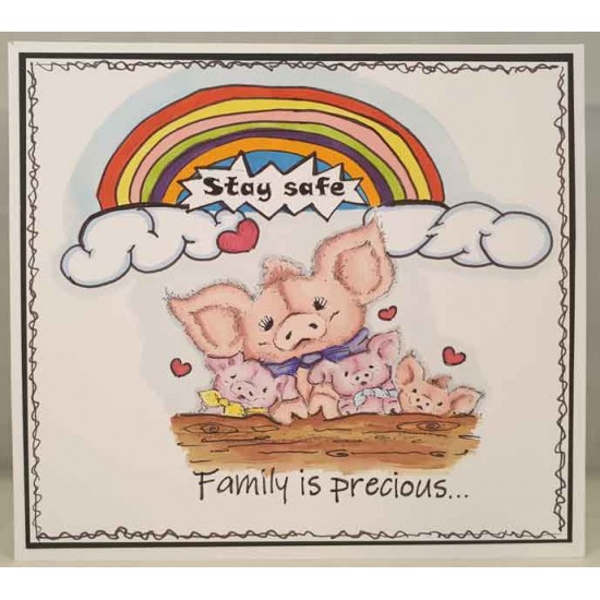 Stay Safe bold Cling Rubber Stamp