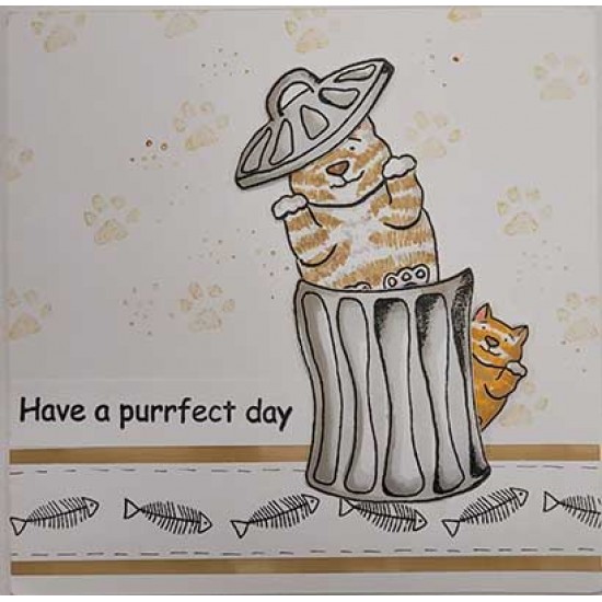 Purrfect Day Cats Rubber Stamp Set