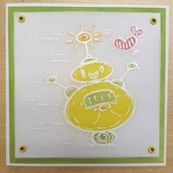 Robot Love Rubber Stamp