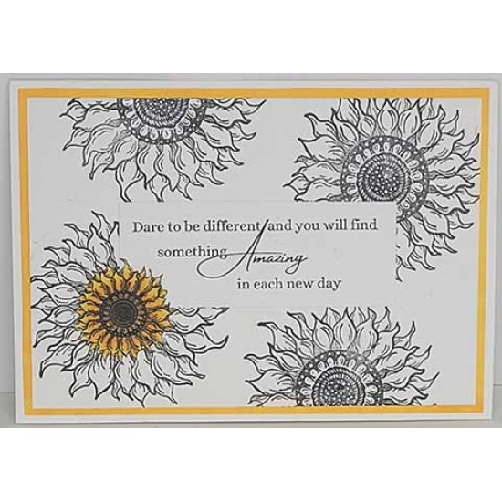 Sunflower Bold Large Cling Mounted Rubber Stamp