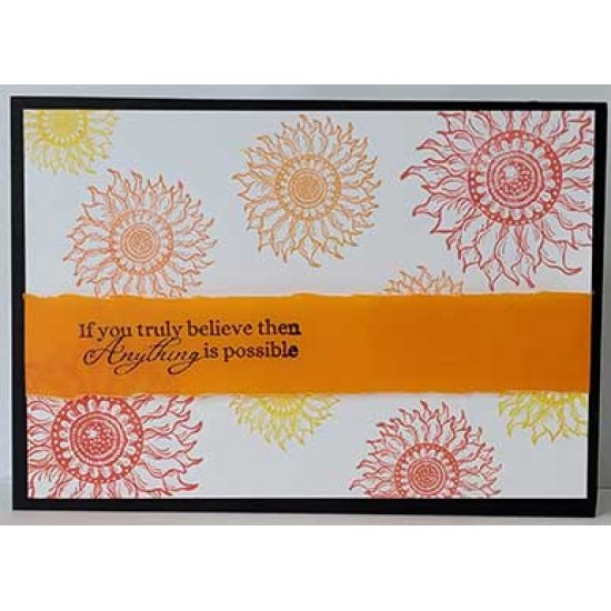 Sunflower Bold Medium Cling Mounted Rubber Stamp