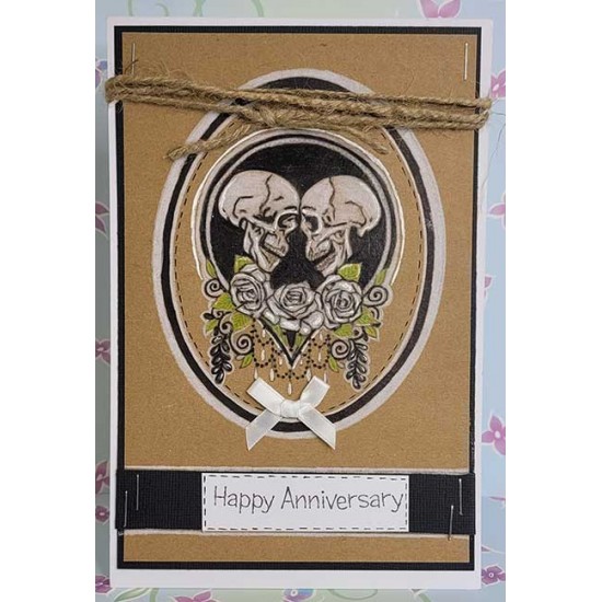 Skully Lovers cling mounted rubber stamp