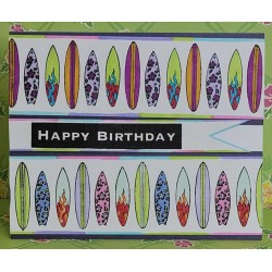 Surfboard Border Cling Rubber Stamp