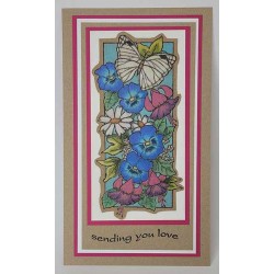 Large Floral Panel Cling Rubber Stamp