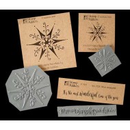Alpine Snowflake Set of 3 Cling Rubber Stamps