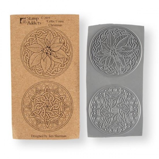 Celtic Coins Christmas Cling Rubber Stamps