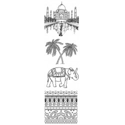 Travels in India Cling Rubber Stamp Set