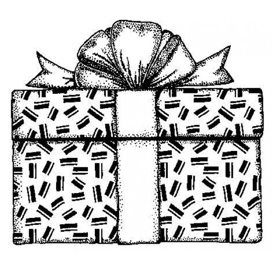 Gift Box Cling Rubber Stamp