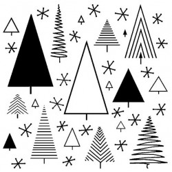 Funky Xmas Pattern Cling Rubber Stamp by JudiKins