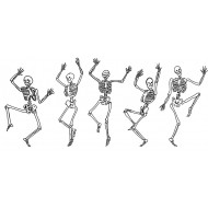 Dancing Skeletons Cling Rubber Stamp