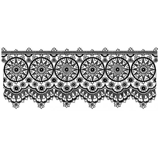 Lace Trim Cling Rubber Stamp