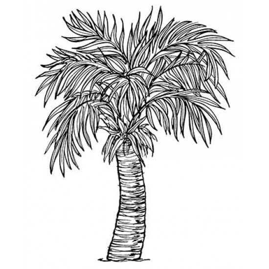 Coconut Palm Tree Cling Rubber Stamp