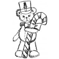 Christmas Bear Cling Rubber Stamp