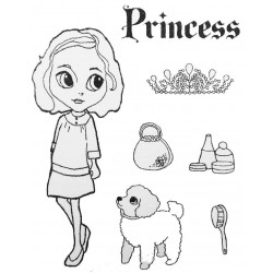 Princess Girl Rubber Stamp Set