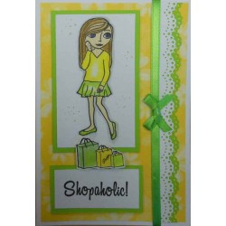 Shopaholic Girl Rubber Stamp Set