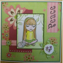Serenity Peace Girl Rubber Stamp Set