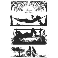 Sunday Morning Silhouette Rubber Stamp Set