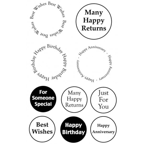 Sentiment Circles No.2 rubber Stamp Set