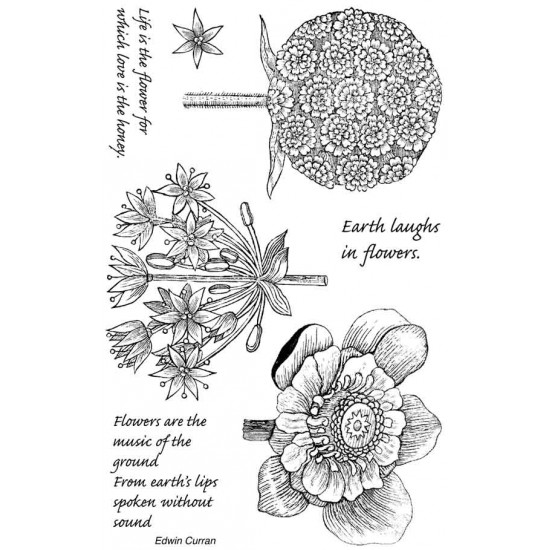 Star Flowers Rubber Stamp Set