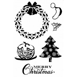 Holly Christmas Rubber Stamp Set - ON SALE
