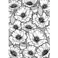 Poppy Background unmounted rubber stamp