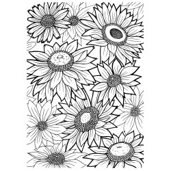Sunflower Background cling mounted rubber stamp