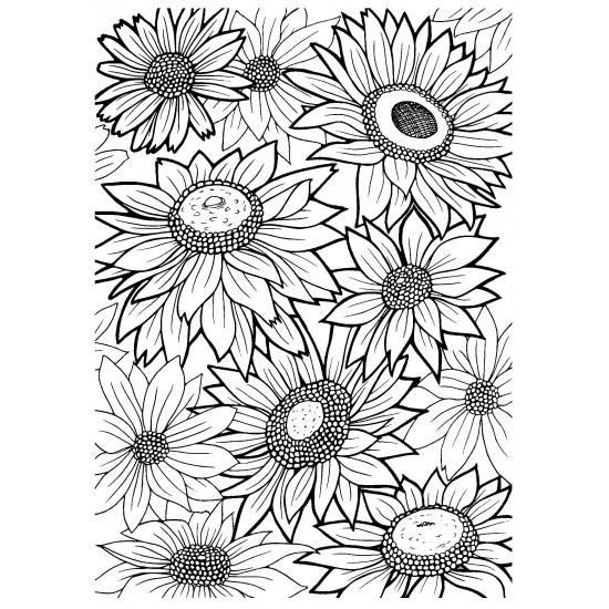 Sunflower Background unmounted rubber stamp