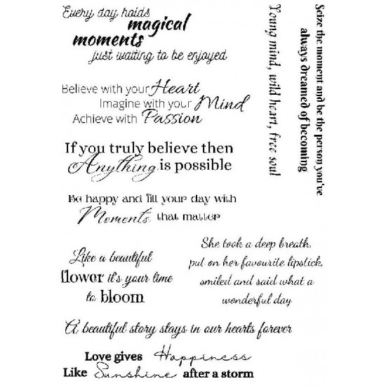 Moments Sentiments Cling rubber stamp set