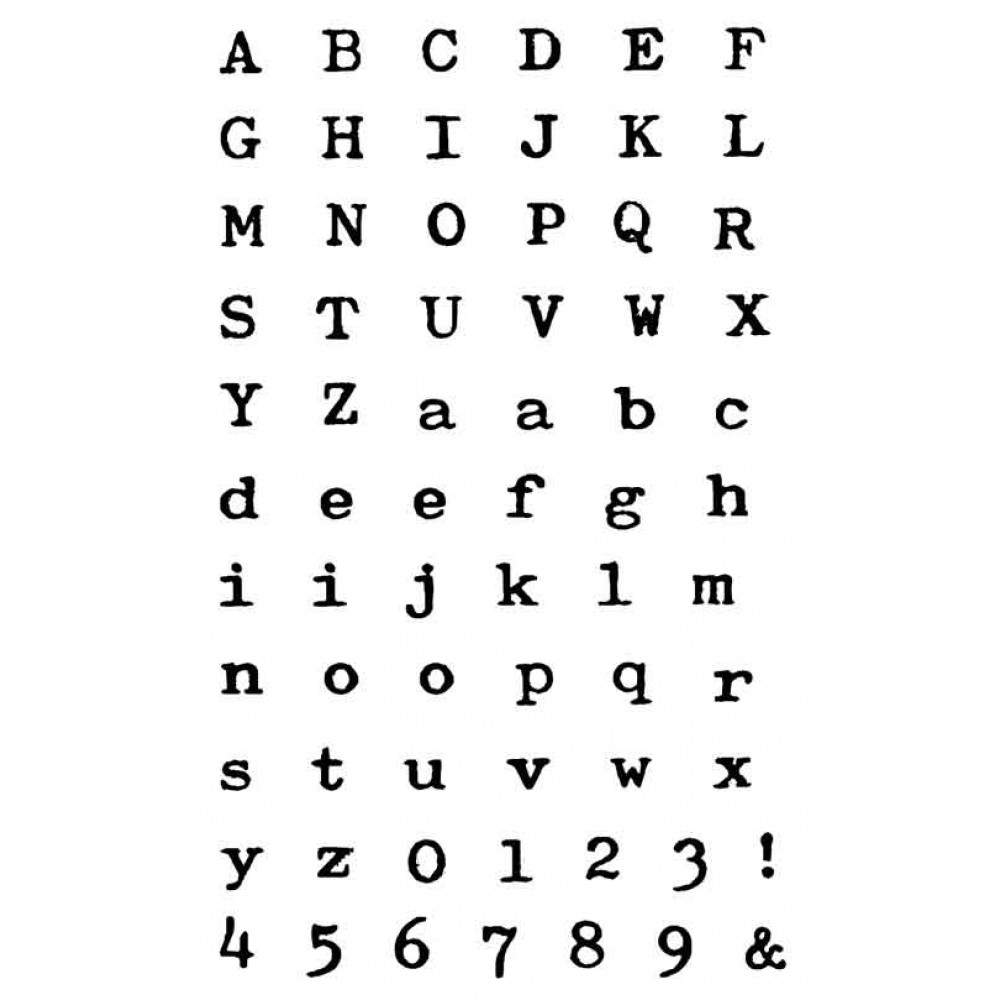 Typewriter Alphabet rubber stamp set