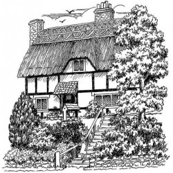 Thatched House Cling Rubber Stamp